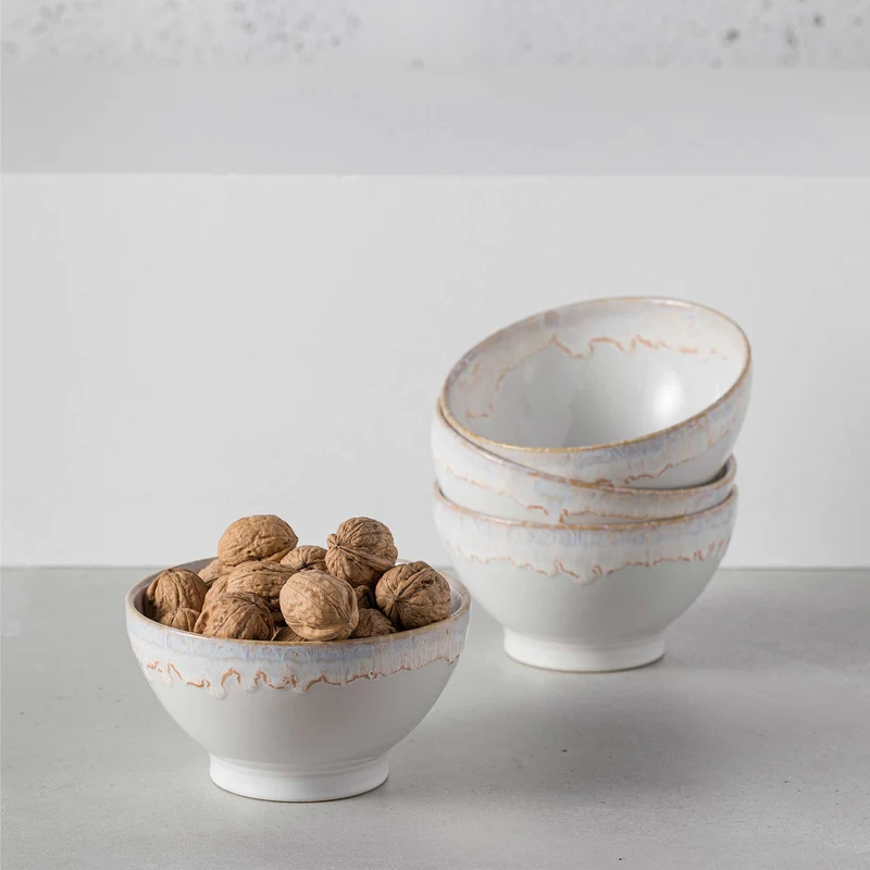 Suppe & Müsli Bowl 4-er Set Weiss & Aqua