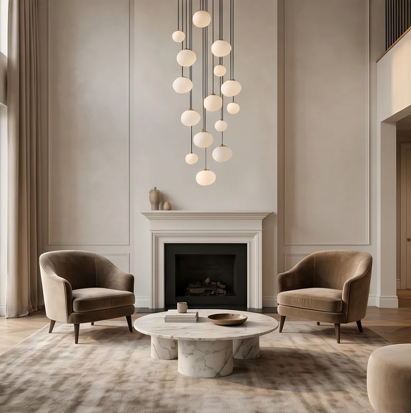 Moderne Pendelleuchte aus Legierung für Wohnzimmer – Heliora