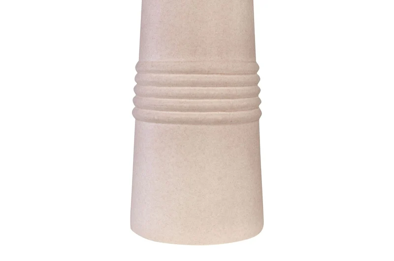 Casa Padrino Luxus Vase Rosa Ø 15 x H. 54,5 cm - Hohe schlanke Vase Datoga Choker aus Steingut mit Ringen am Hals - Luxus Deko Accessoires