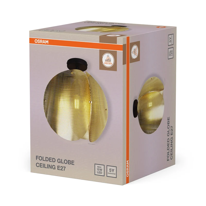 OSRAM DECOR Folded Globe Deckenleuchte E27 Gold