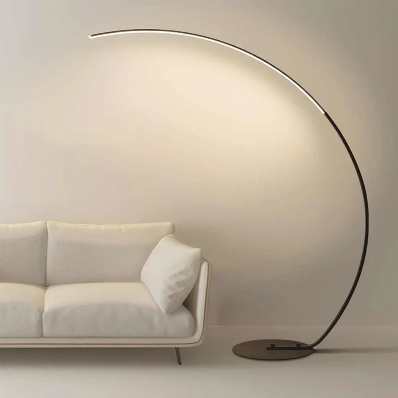 Floor Lamp Minimalist Arc Dimmable LED, Black / White