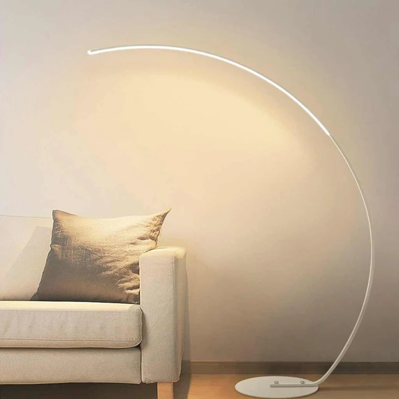 Floor Lamp Minimalist Arc Dimmable LED, Black / White