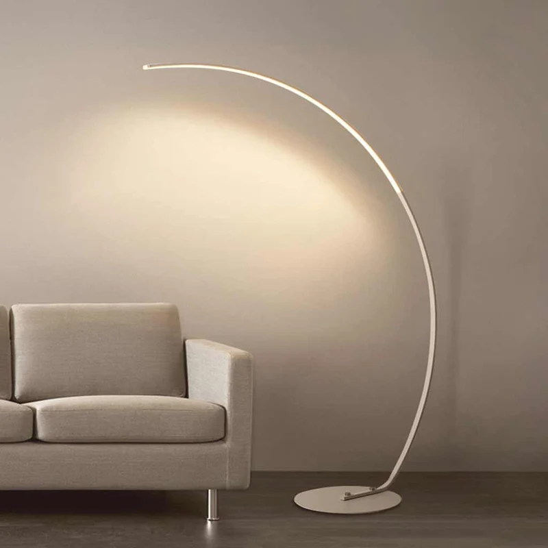 Floor Lamp Minimalist Arc Dimmable LED, Black / White