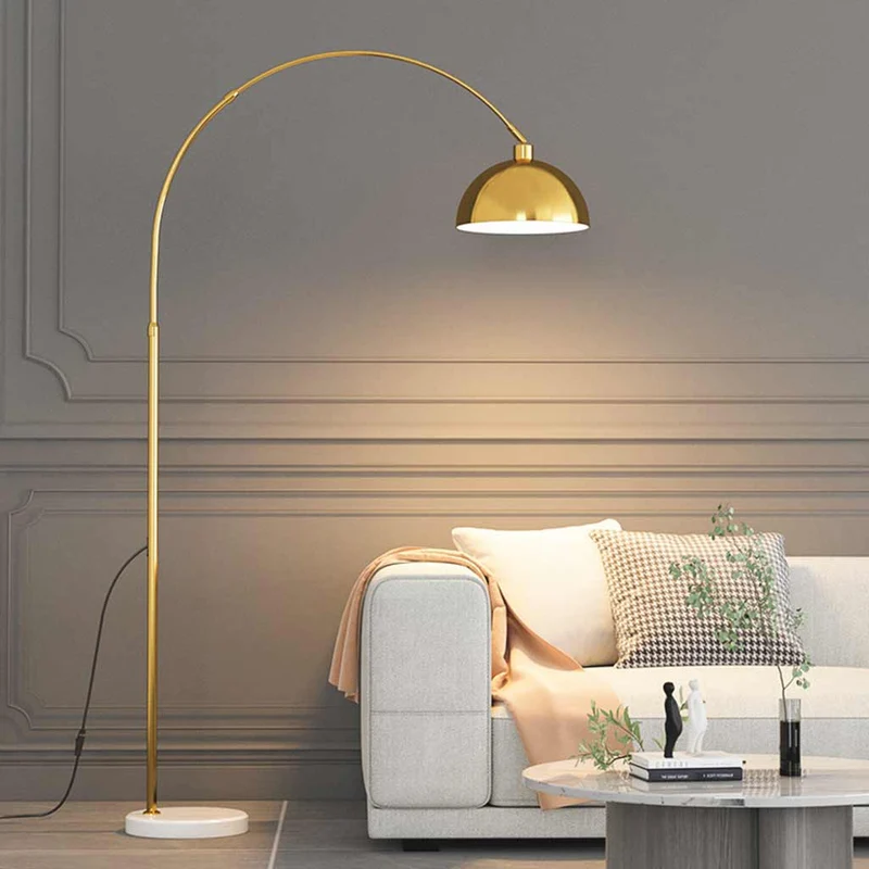 Floor Lamp Modern Arch Fishing Pole Dome, Black / Gold