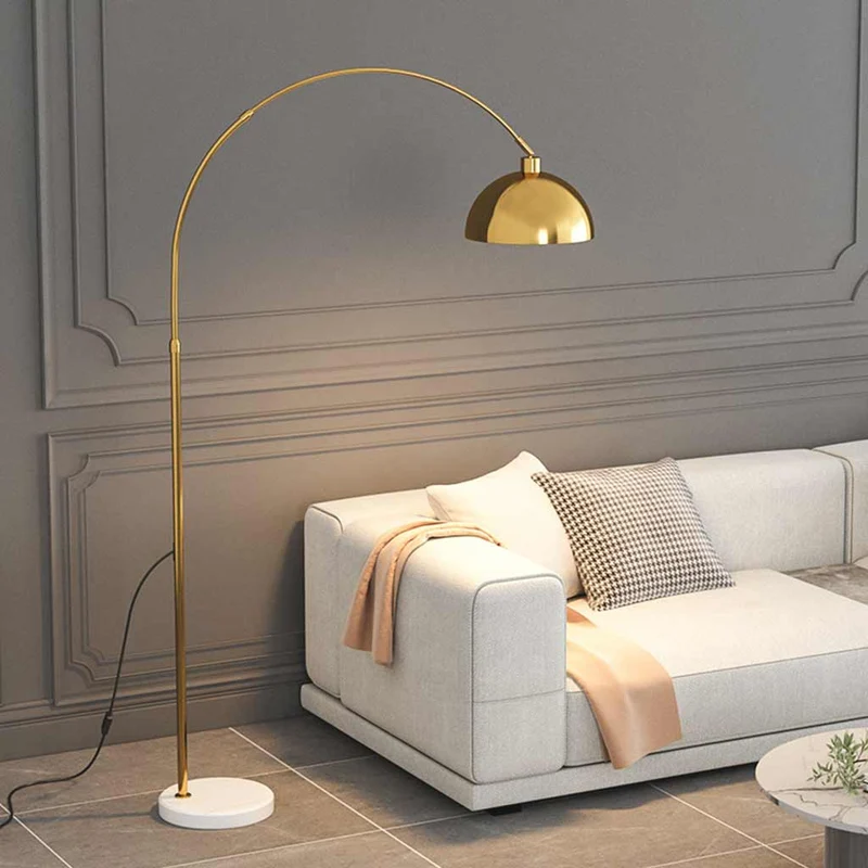 Floor Lamp Modern Arch Fishing Pole Dome, Black / Gold