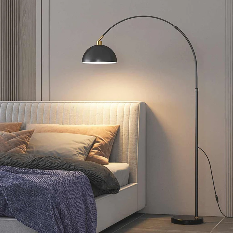 Floor Lamp Modern Arch Fishing Pole Dome, Black / Gold