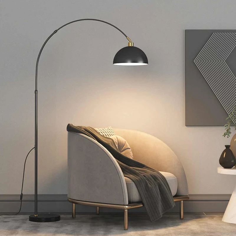 Floor Lamp Modern Arch Fishing Pole Dome, Black / Gold