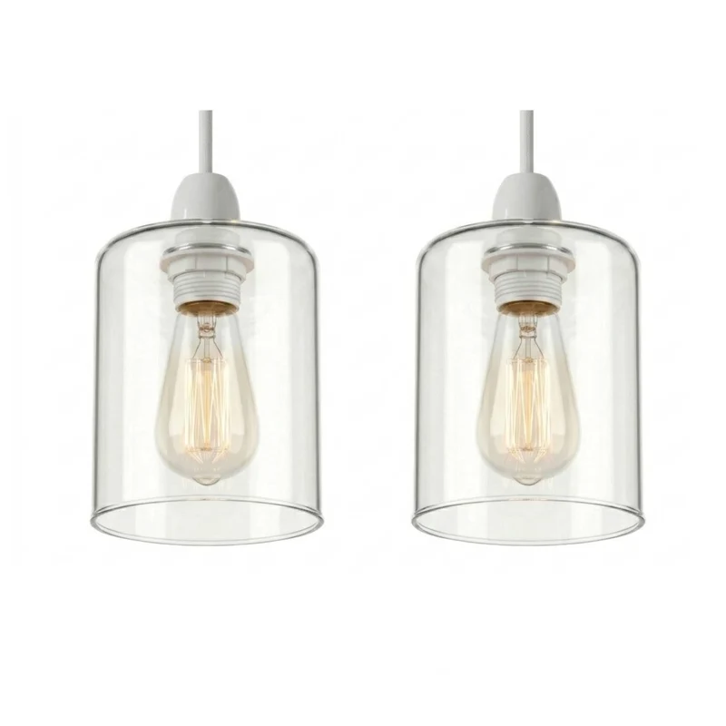 Ersatzglas lampenschirm E27 Klarglas | Zylinder Lampenglas Ø 14cm / Ø7,5cm~3688