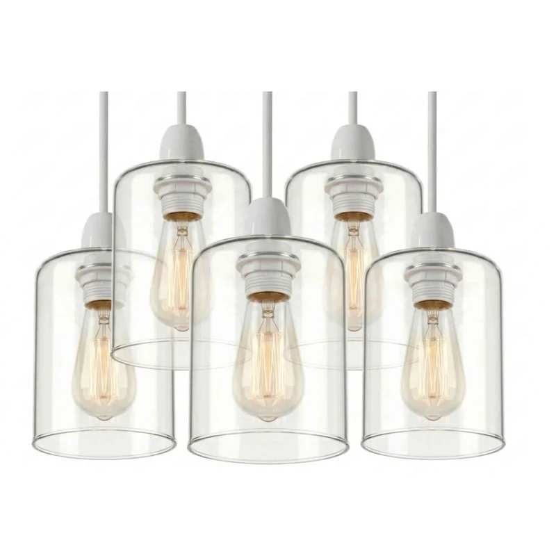 Ersatzglas lampenschirm E27 Klarglas | Zylinder Lampenglas Ø 14cm / Ø7,5cm~3688