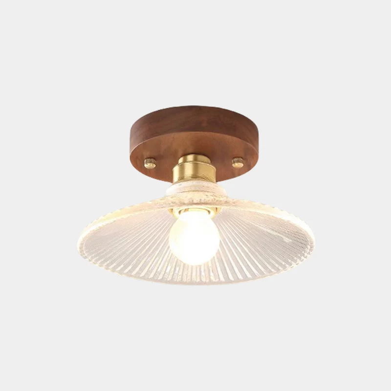Semi-Flush Mount Ceiling Light Small Vintage Glass