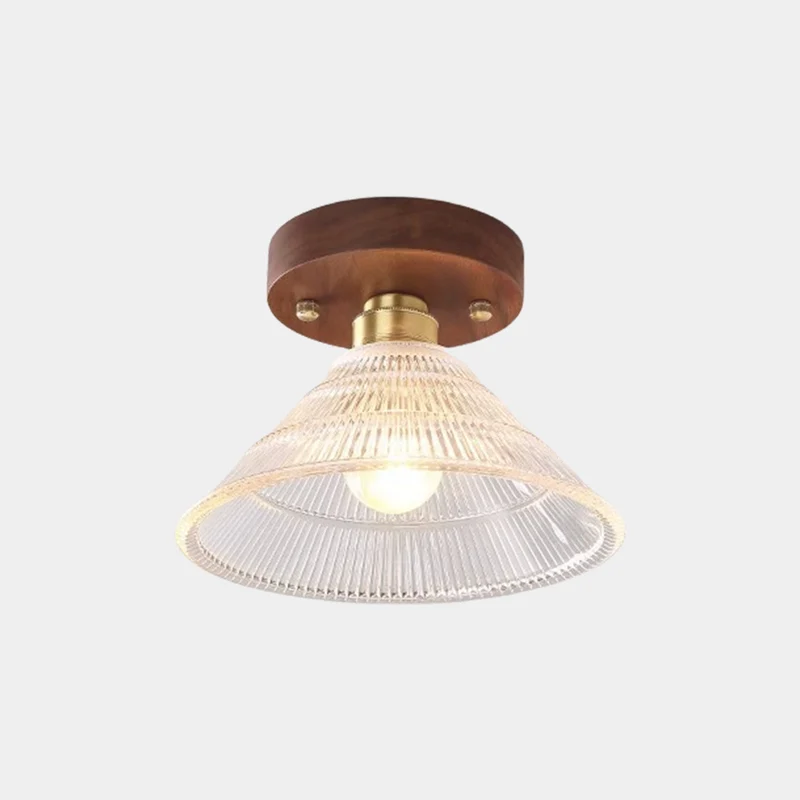 Semi-Flush Mount Ceiling Light Small Vintage Glass