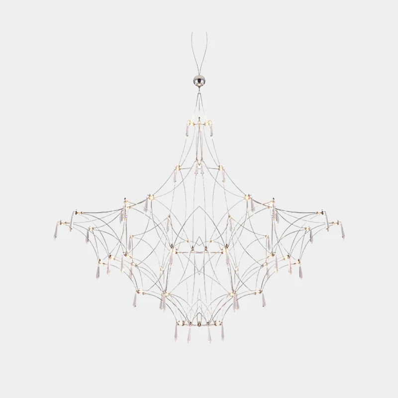 Chandelier Mira Stainless Steel Firefly Crystal Cube LED