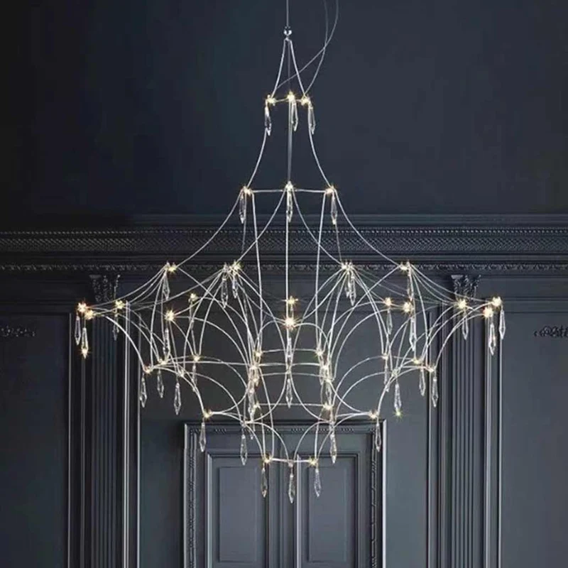 Chandelier Mira Stainless Steel Firefly Crystal Cube LED