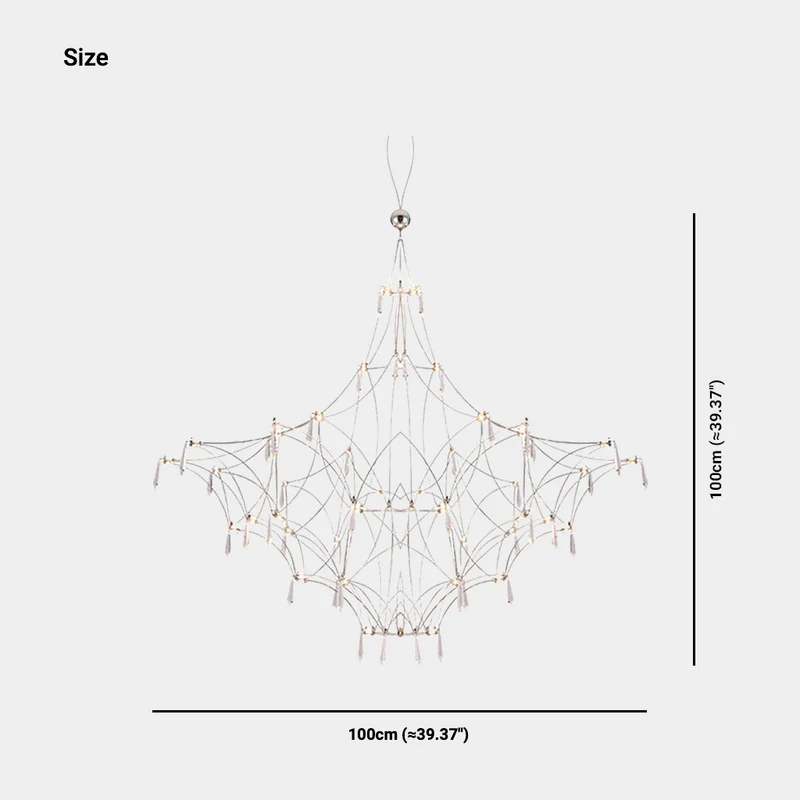 Chandelier Mira Stainless Steel Firefly Crystal Cube LED