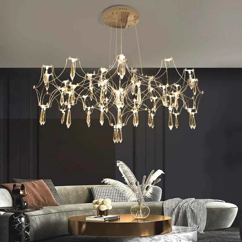 Chandelier Luxury Starry Firefly Mira Crystal LED, Chrome / Gold