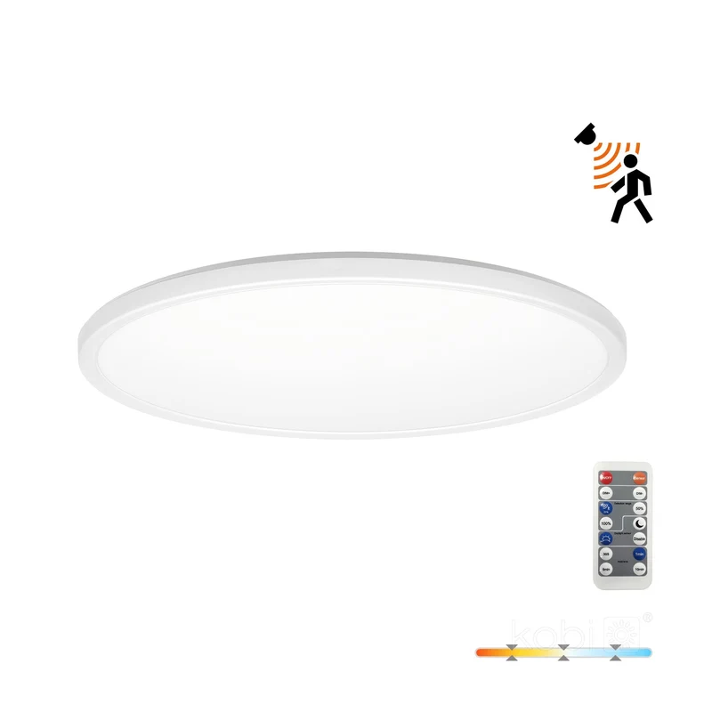 NIVERA Deckenleuchte mit Sensor | Rund | 24W | Ø300mm | Weiß | CCT - Schalter | inkl. Fernbedienung