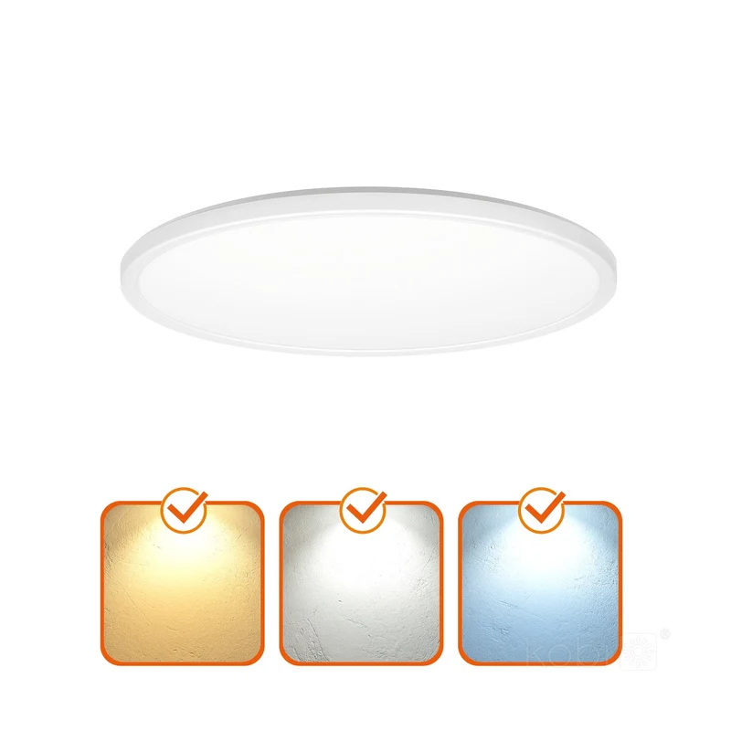 NIVERA Deckenleuchte mit Sensor | Rund | 24W | Ø300mm | Weiß | CCT - Schalter | inkl. Fernbedienung