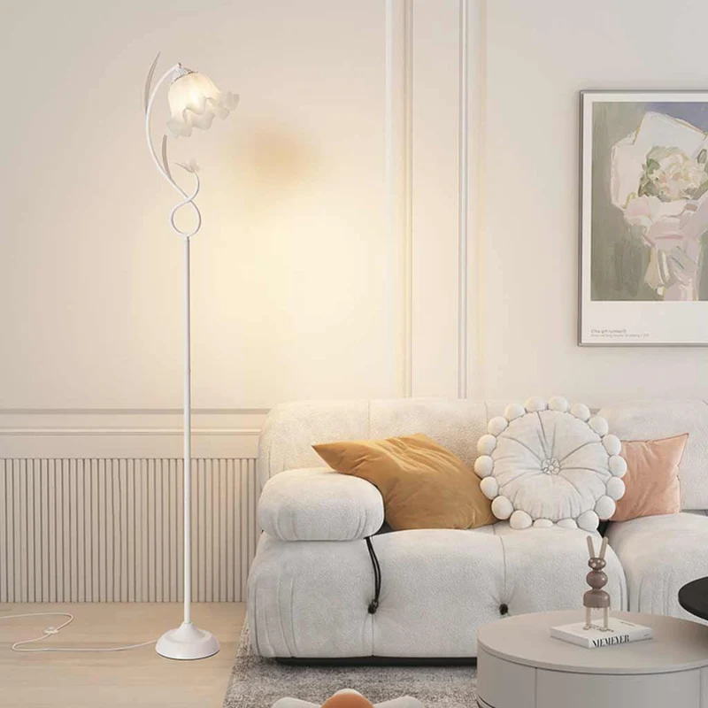 Floor Lamp Cream Acrylic Flower Lily of the Valley, 3 Colors