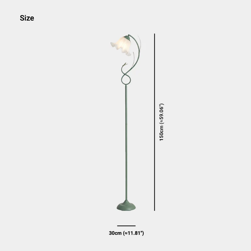 Floor Lamp Cream Acrylic Flower Lily of the Valley, 3 Colors