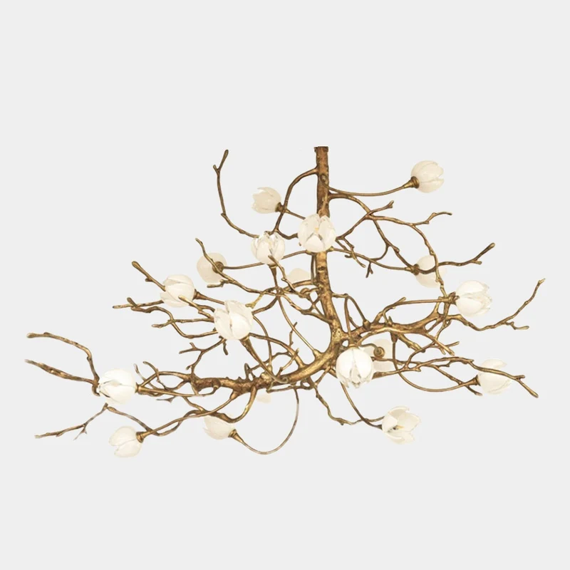 Chandelier Retro Grand Brass Branch Flower Bud