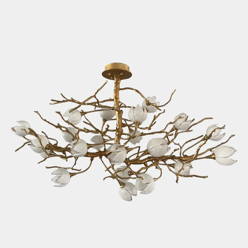 Chandelier Retro Grand Brass Branch Flower Bud