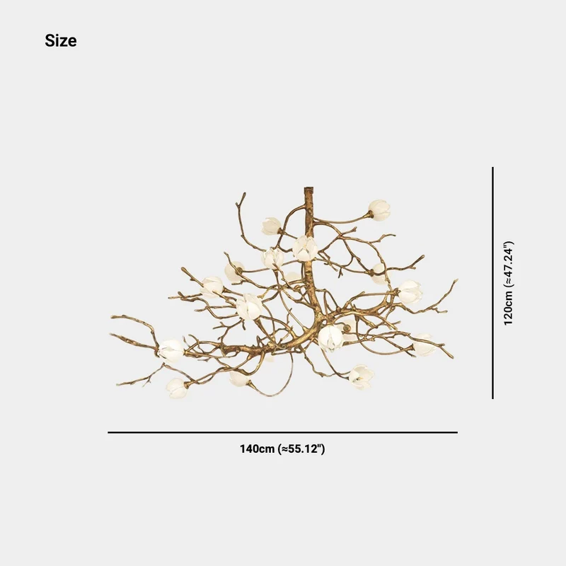Chandelier Retro Grand Brass Branch Flower Bud