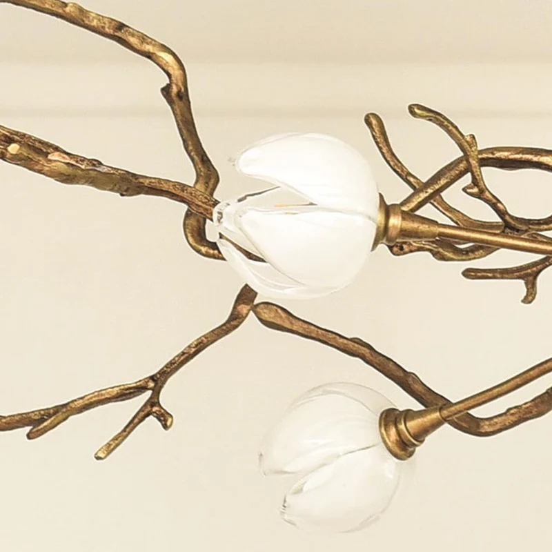 Chandelier Retro Grand Brass Branch Flower Bud