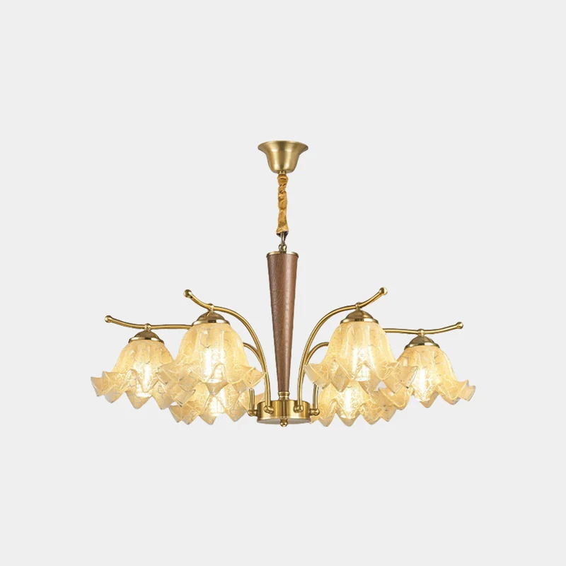 Chandelier Yellow Glass Flower Lily of the Valley