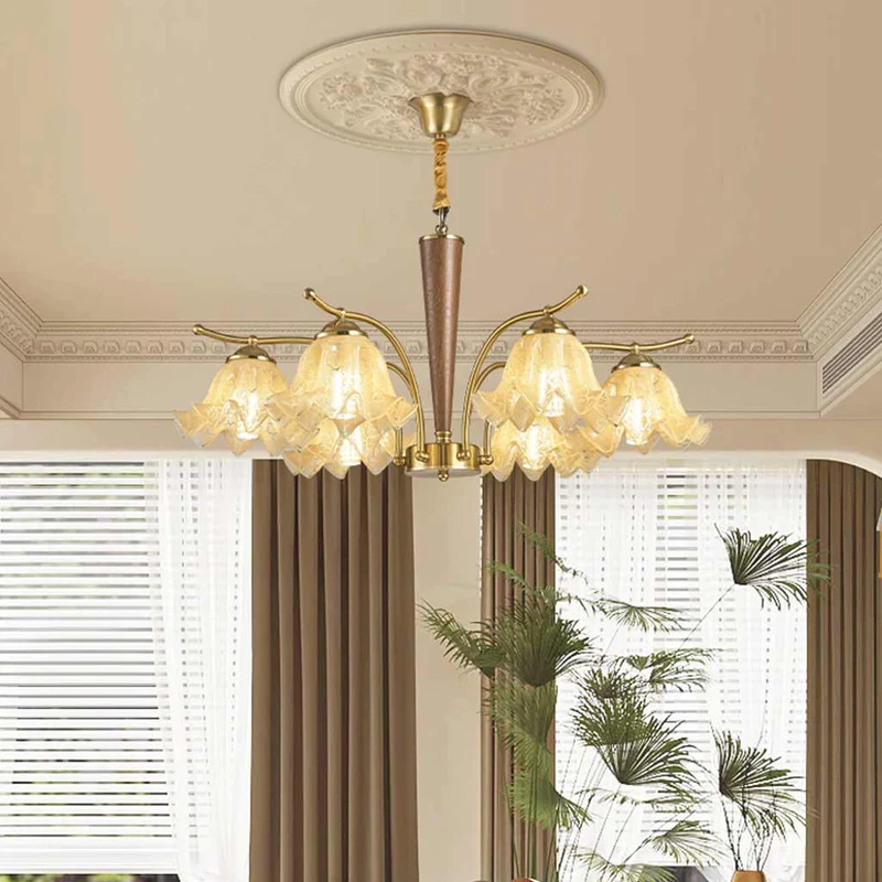 Chandelier Yellow Glass Flower Lily of the Valley