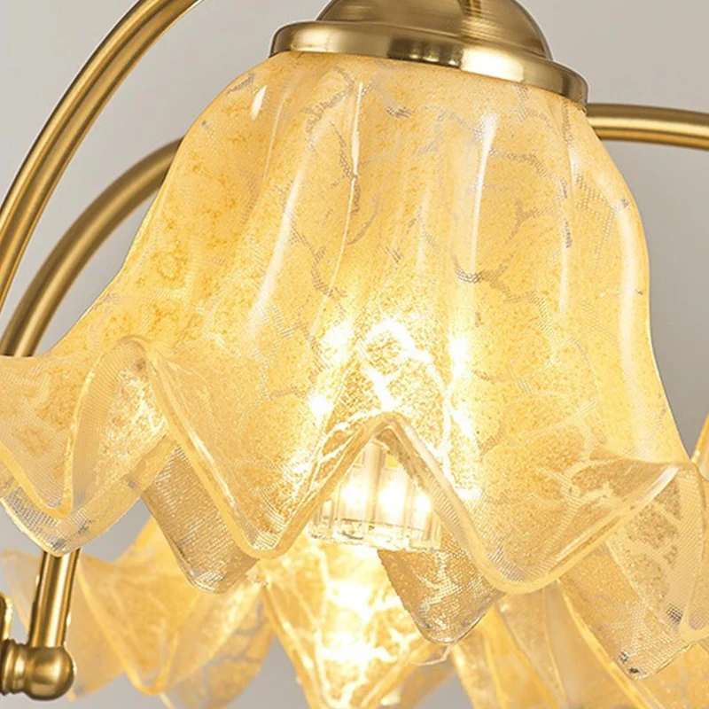 Chandelier Yellow Glass Flower Lily of the Valley