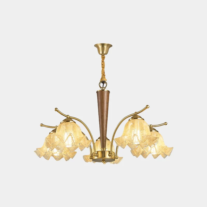 Chandelier Yellow Glass Flower Lily of the Valley
