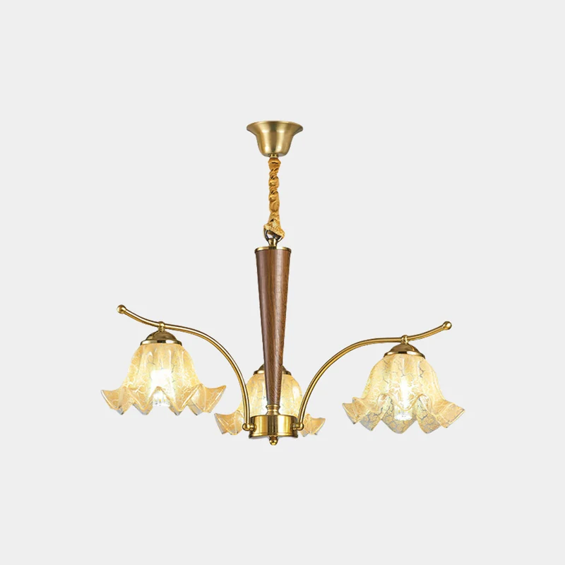 Chandelier Yellow Glass Flower Lily of the Valley