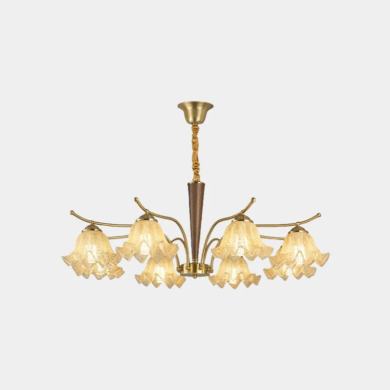 Chandelier Yellow Glass Flower Lily of the Valley