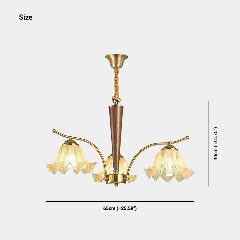 Chandelier Yellow Glass Flower Lily of the Valley