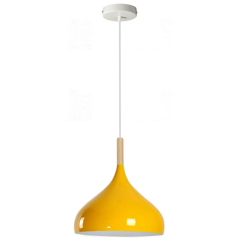 Skandinavische Pendelleuchte aus Holz & Metall Moderne Kücheninsel E27 ~3796
