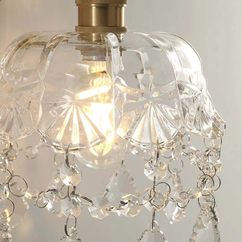 Wall Sconce Light French Luxury Bright Brass Crystal Tassel