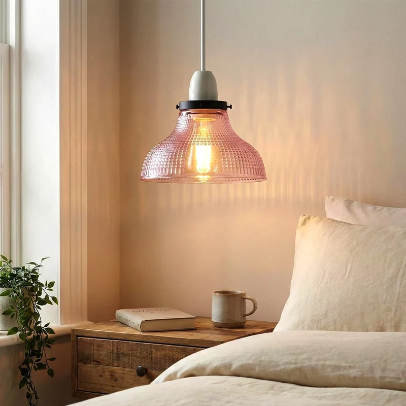 Lila Glaslampenschirm im Vintage-Stil für lampen~3759