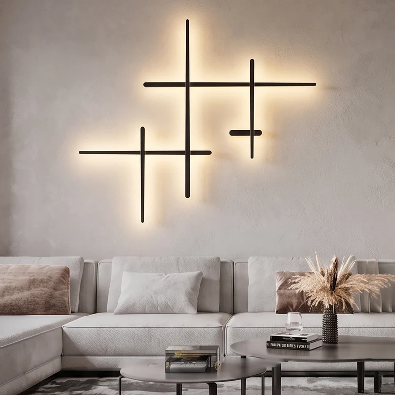 Minimalistische LED-Wandleuchte Schwarz oder Weiß für Wohnzimmer – Néoléa