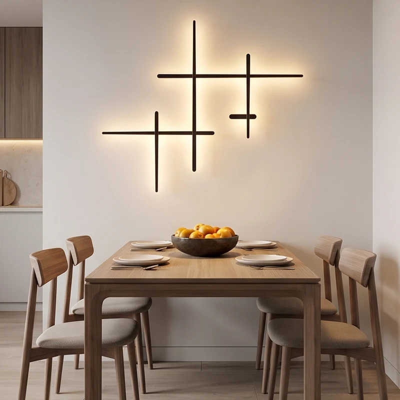 Minimalistische LED-Wandleuchte Schwarz oder Weiß für Wohnzimmer – Néoléa