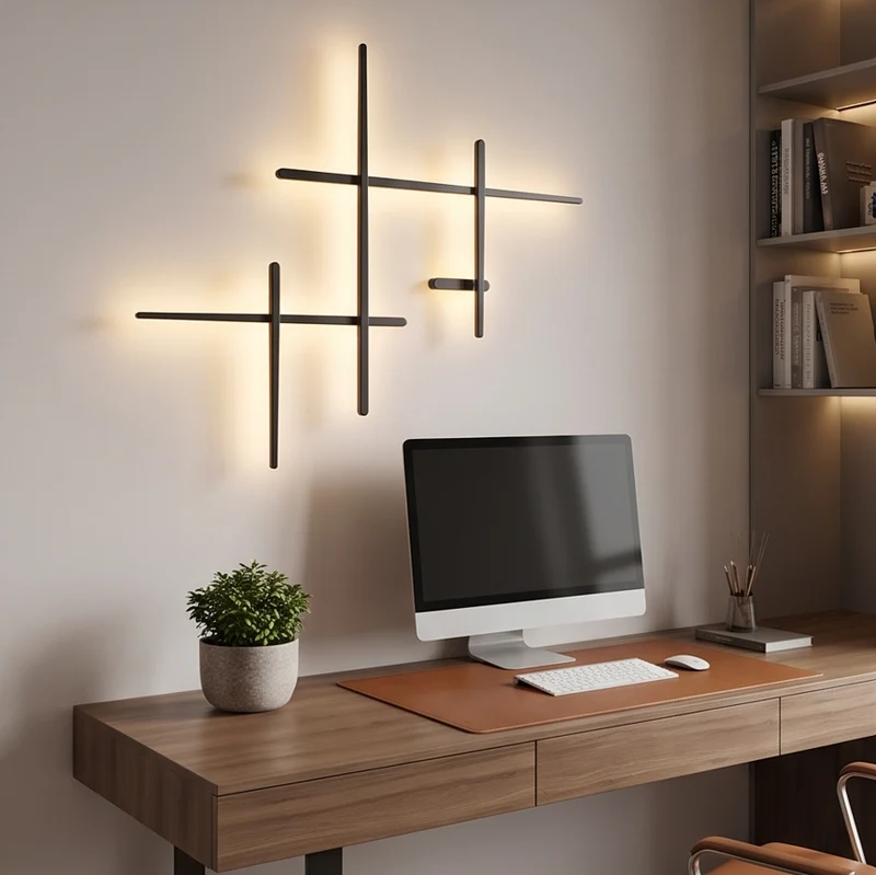 Minimalistische LED-Wandleuchte Schwarz oder Weiß für Wohnzimmer – Néoléa