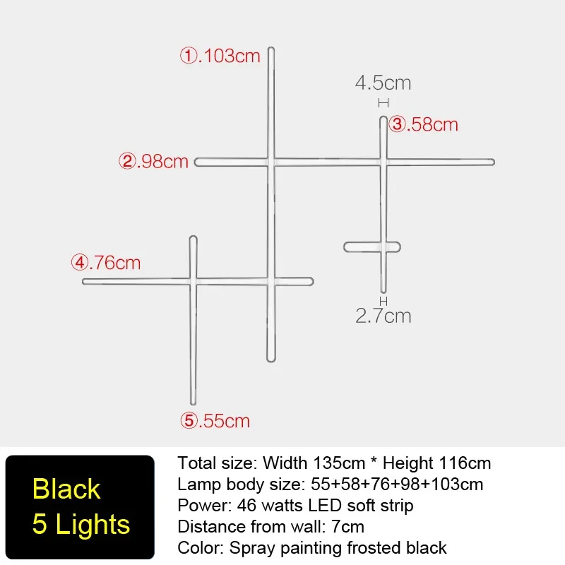 Minimalistische LED-Wandleuchte Schwarz oder Weiß für Wohnzimmer – Néoléa