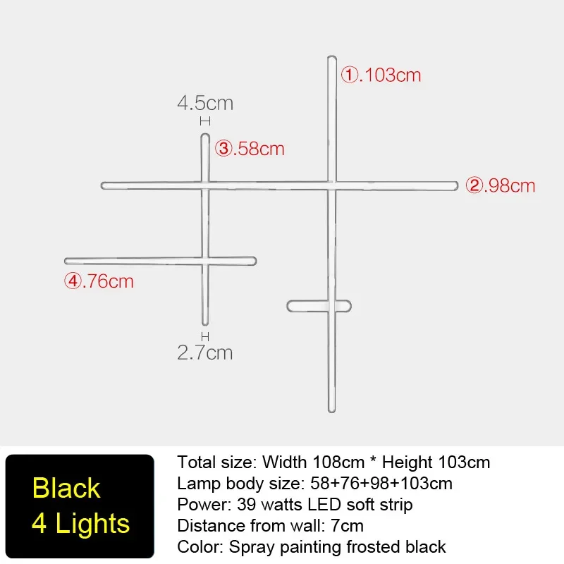 Minimalistische LED-Wandleuchte Schwarz oder Weiß für Wohnzimmer – Néoléa