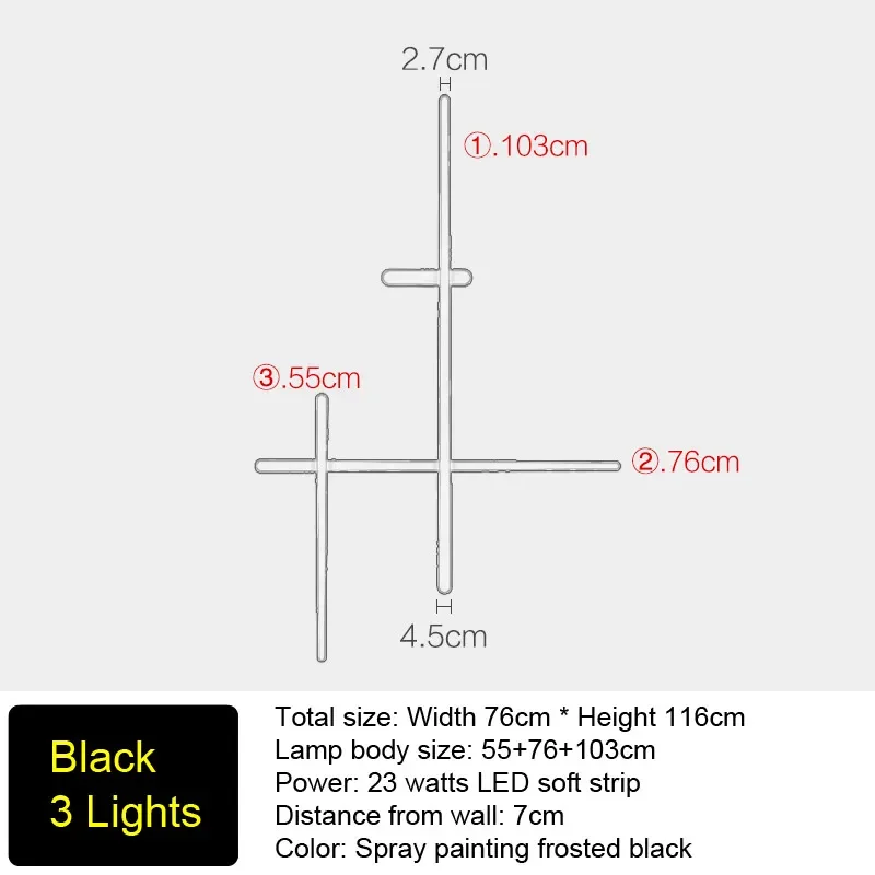 Minimalistische LED-Wandleuchte Schwarz oder Weiß für Wohnzimmer – Néoléa