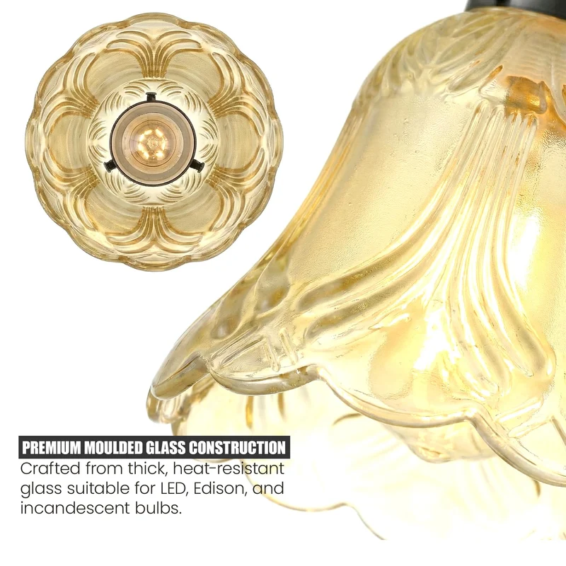 Glaslampenschirm im Vintage-Stil für Pendelleuchten~3760