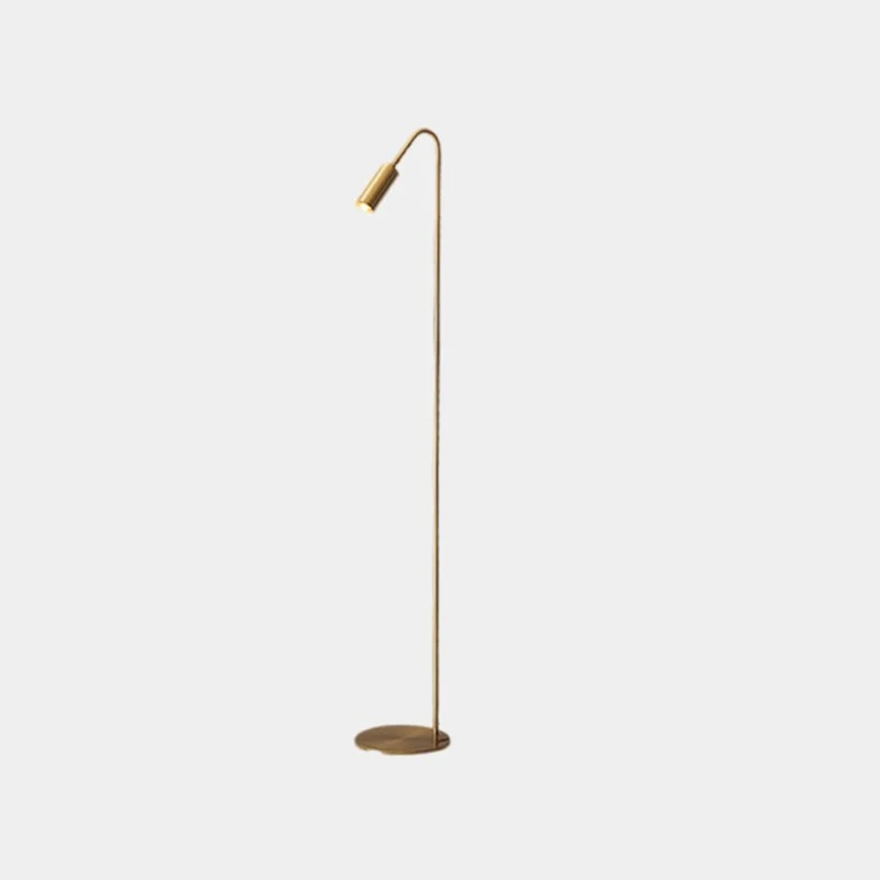 Floor Lamp Minimalist Brass LED Spotlight, Black / Gold