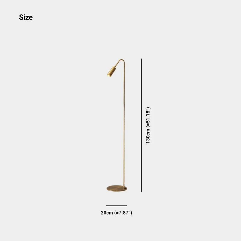 Floor Lamp Minimalist Brass LED Spotlight, Black / Gold