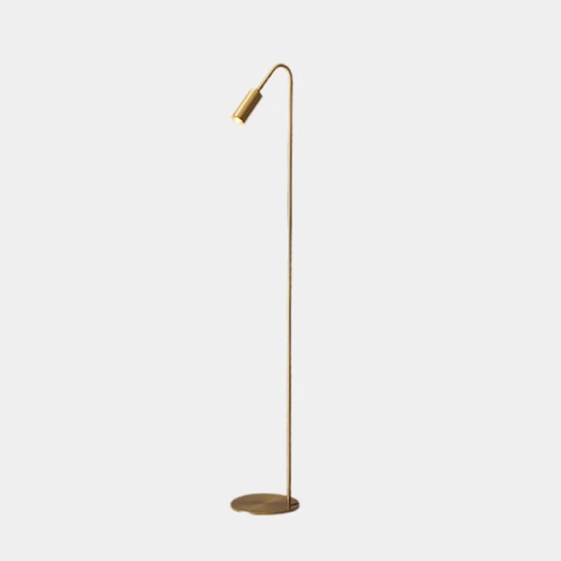 Floor Lamp Minimalist Brass LED Spotlight, Black / Gold