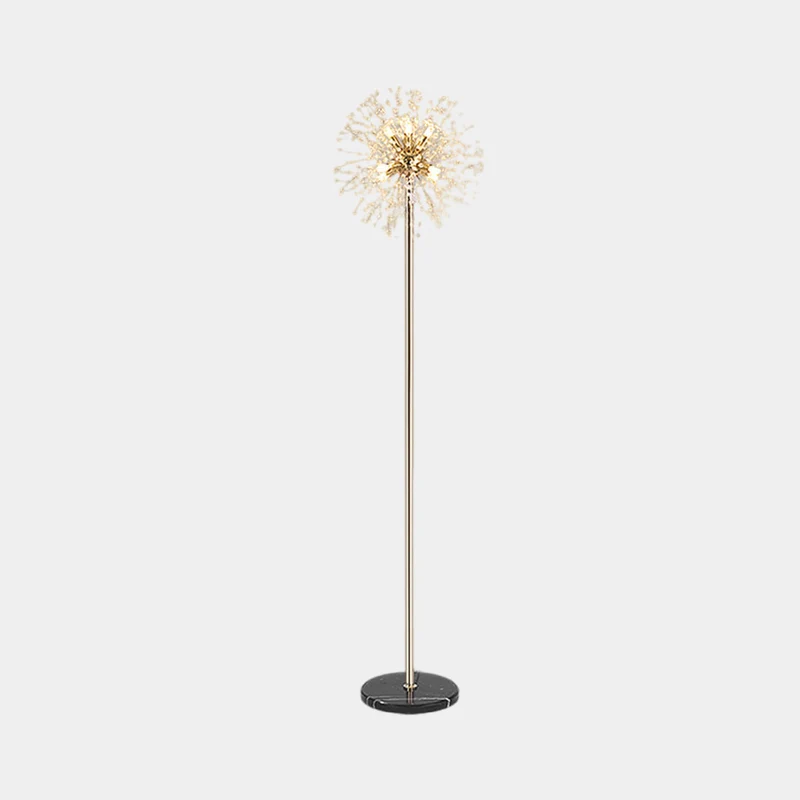 Floor Lamp Gorgeous Crystal Dandelion, Gold / Silver