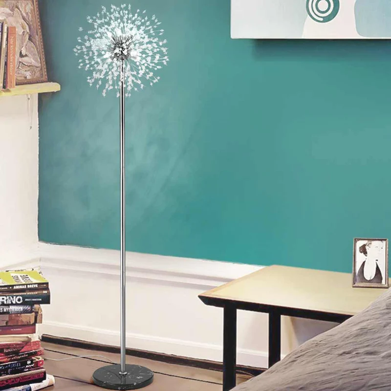 Floor Lamp Gorgeous Crystal Dandelion, Gold / Silver