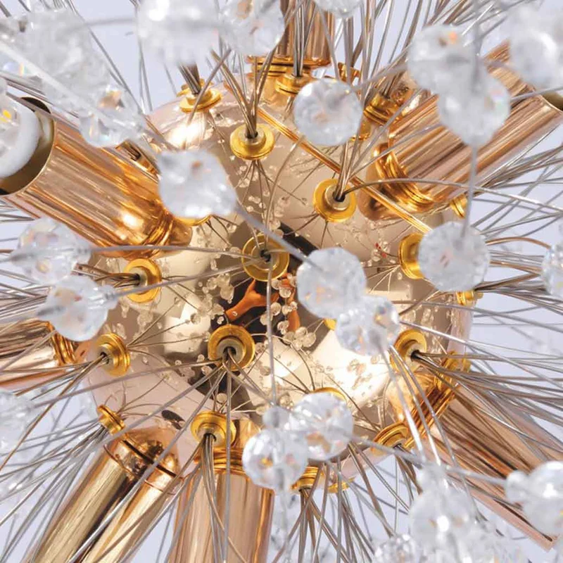 Floor Lamp Gorgeous Crystal Dandelion, Gold / Silver